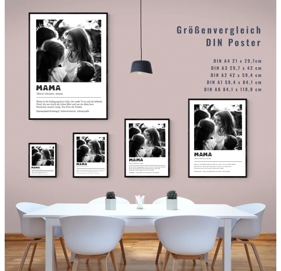 Emotionales Definitions Poster Mama – Einzigartiges, personalisiertes Geschenk