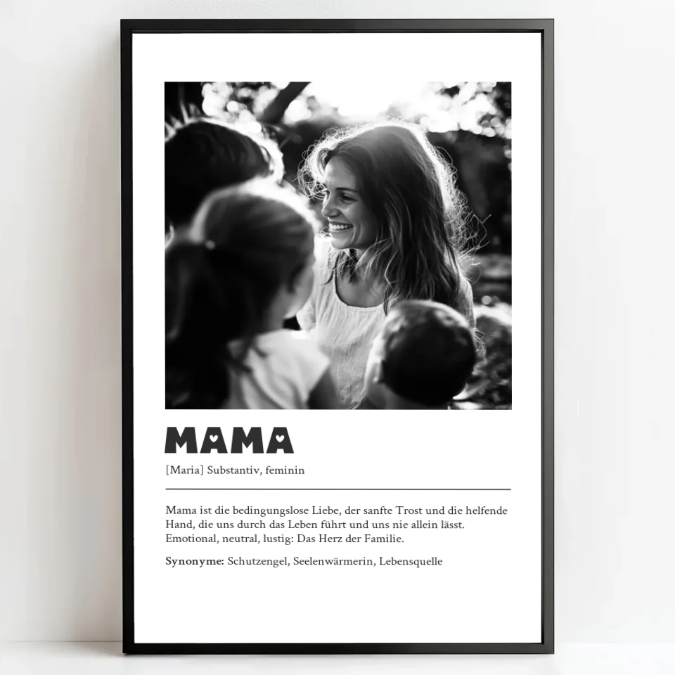 Personalisierte Poster Bilderrahmen schwarz matt 20 x 30 cm