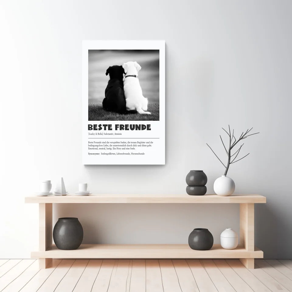 Definitions Poster Beste Freunde (Hundefreunde) – Personalisiertes Geschenk