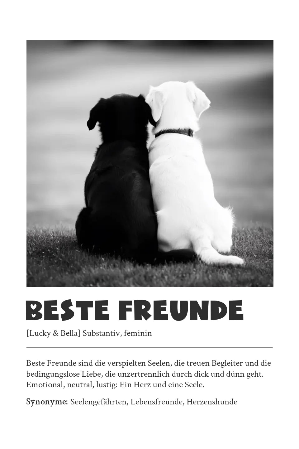 Definitions Poster Beste Freunde (Hundefreunde) – Personalisiertes Geschenk