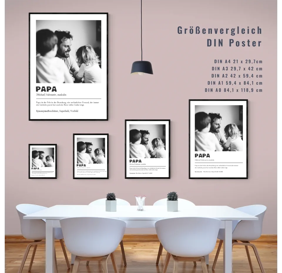 Liebevoll gestaltetes Definitions Poster als einzigartiges Geschenk für Papa