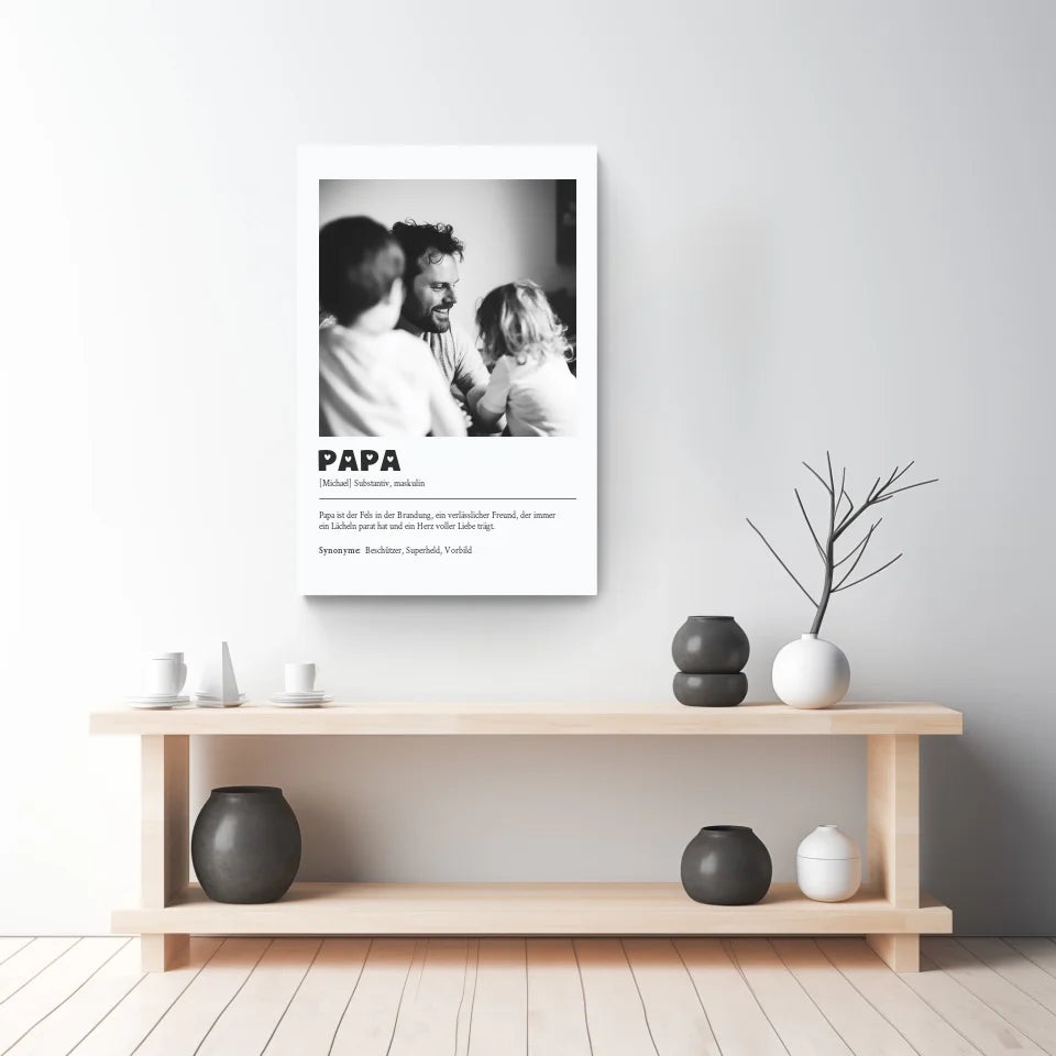 Liebevoll gestaltetes Definitions Poster als einzigartiges Geschenk für Papa