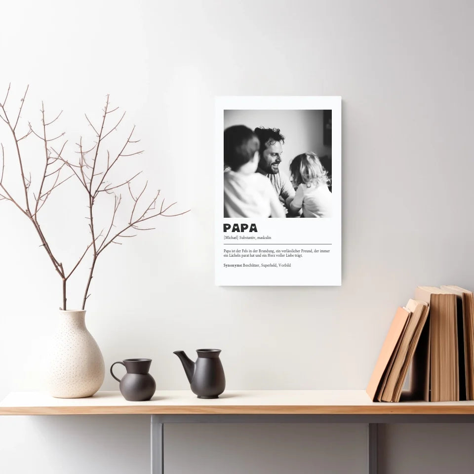 Liebevoll gestaltetes Definitions Poster als einzigartiges Geschenk für Papa