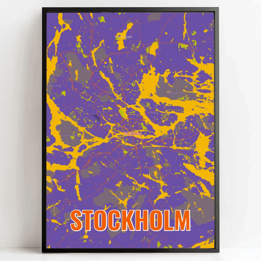 Personalisierte Landkarte Stockholm im Style Pop Punk - posterfolio.de