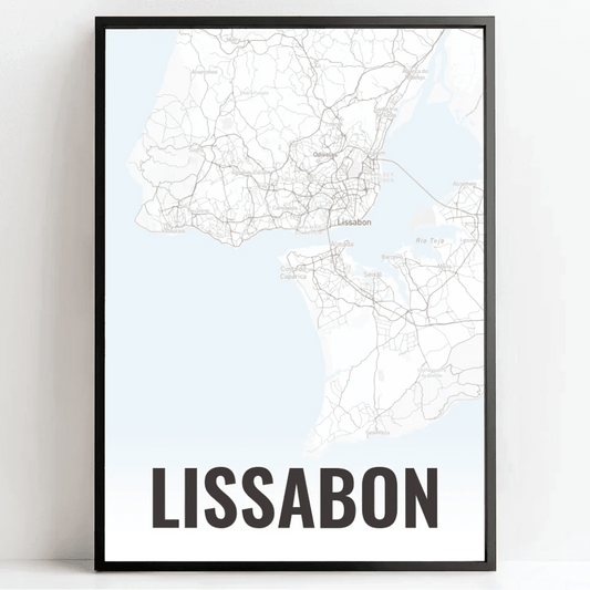 Deine individuell gestaltete Landkarte im Style “Lissabon” mit einem transparenten Verlauf - posterfolio.de