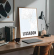 Deine individuell gestaltete Landkarte im Style “Lissabon” mit einem transparenten Verlauf - posterfolio.de