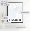 Deine individuell gestaltete Landkarte im Style “Lissabon” mit einem transparenten Verlauf - posterfolio.de