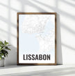 Deine individuell gestaltete Landkarte im Style “Lissabon” mit einem transparenten Verlauf - posterfolio.de
