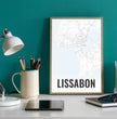 Deine individuell gestaltete Landkarte im Style “Lissabon” mit einem transparenten Verlauf - posterfolio.de