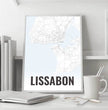 Deine individuell gestaltete Landkarte im Style “Lissabon” mit einem transparenten Verlauf - posterfolio.de