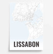 Deine individuell gestaltete Landkarte im Style “Lissabon” mit einem transparenten Verlauf - posterfolio.de