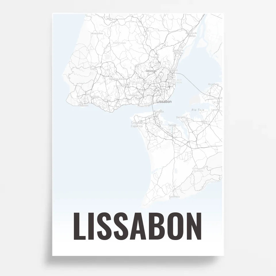 Deine individuell gestaltete Landkarte im Style “Lissabon” mit einem transparenten Verlauf