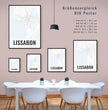 Deine individuell gestaltete Landkarte im Style “Lissabon” mit einem transparenten Verlauf - posterfolio.de