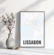 Deine individuell gestaltete Landkarte im Style “Lissabon” mit einem transparenten Verlauf - posterfolio.de