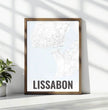Deine individuell gestaltete Landkarte im Style “Lissabon” mit einem transparenten Verlauf - posterfolio.de