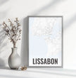 Deine individuell gestaltete Landkarte im Style “Lissabon” mit einem transparenten Verlauf - posterfolio.de