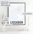 Deine individuell gestaltete Landkarte im Style “Lissabon” mit einem transparenten Verlauf - posterfolio.de