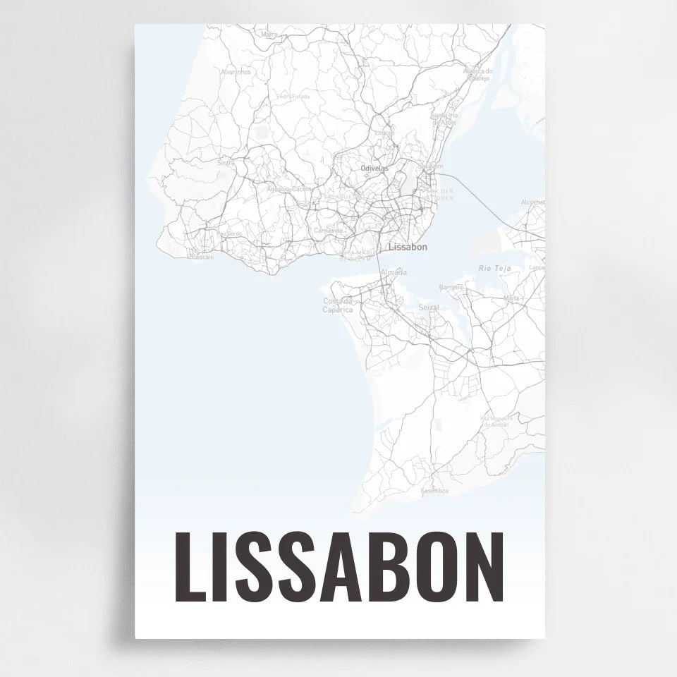 Deine individuell gestaltete Landkarte im Style “Lissabon” mit einem transparenten Verlauf