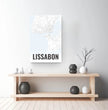 Deine individuell gestaltete Landkarte im Style “Lissabon” mit einem transparenten Verlauf - posterfolio.de