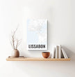 Deine individuell gestaltete Landkarte im Style “Lissabon” mit einem transparenten Verlauf - posterfolio.de