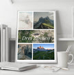 Fotocollage mit Landkarte und Koordinaten – Drei Zinnen Dolomiten - posterfolio.de