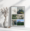 Fotocollage mit Landkarte und Koordinaten – Drei Zinnen Dolomiten - posterfolio.de