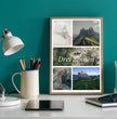 Fotocollage mit Landkarte und Koordinaten – Drei Zinnen Dolomiten - posterfolio.de