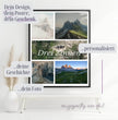 Fotocollage mit Landkarte und Koordinaten – Drei Zinnen Dolomiten - posterfolio.de