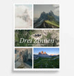 Fotocollage mit Landkarte und Koordinaten – Drei Zinnen Dolomiten - posterfolio.de