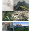 Fotocollage mit Landkarte und Koordinaten – Drei Zinnen Dolomiten - posterfolio.de