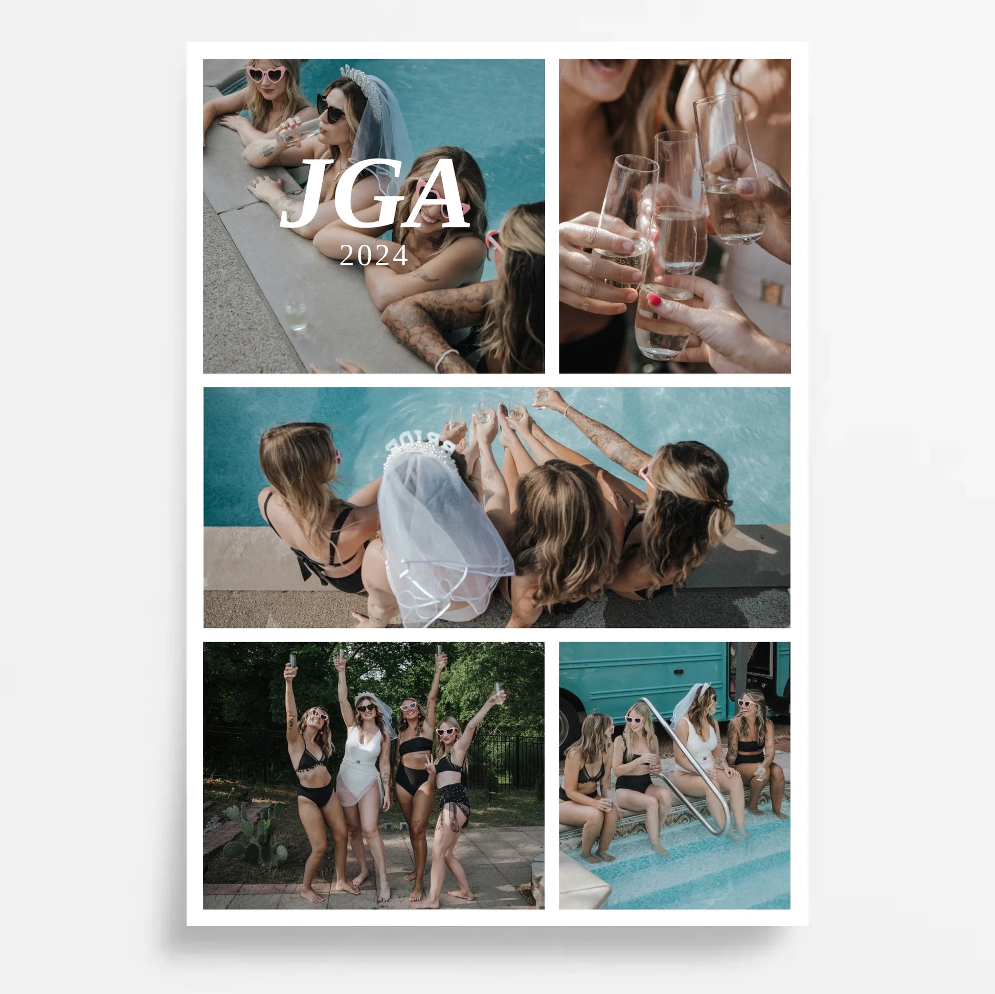 Fotocollage Junggesellinnenabschied – Personalisiertes JGA Poster