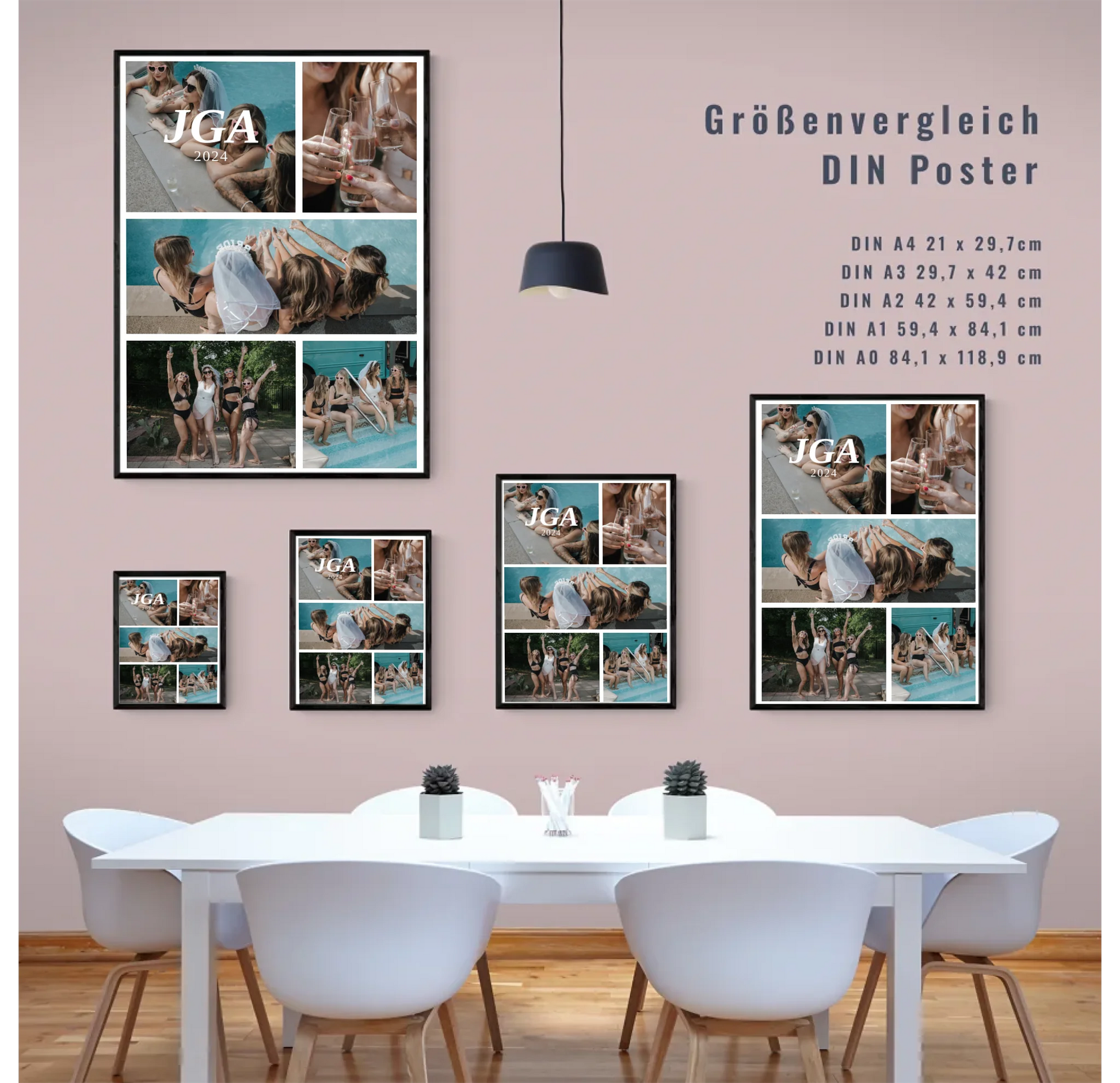 Fotocollage Junggesellinnenabschied – Personalisiertes JGA Poster