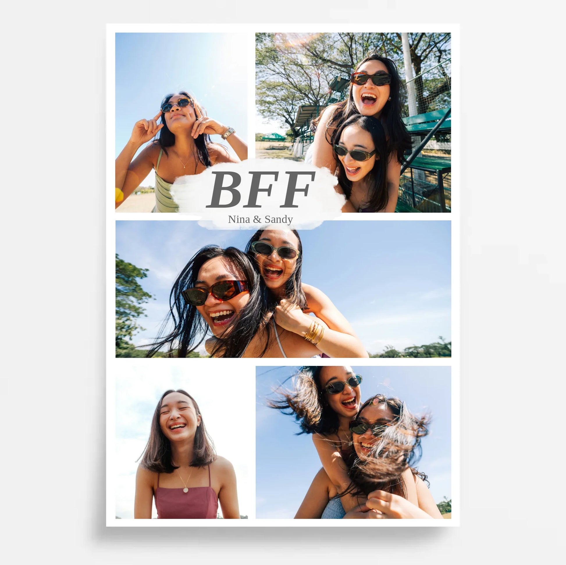 Beste Freundin Fotocollage – personalisiertes BFF Poster