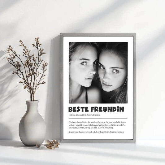 Definitions Poster Beste Freundin – Dein einzigartiges, personalisiertes Geschenk - posterfolio.de