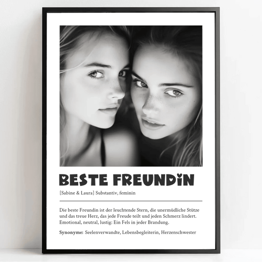 Definitions Poster Beste Freundin – Dein einzigartiges, personalisiertes Geschenk - posterfolio.de