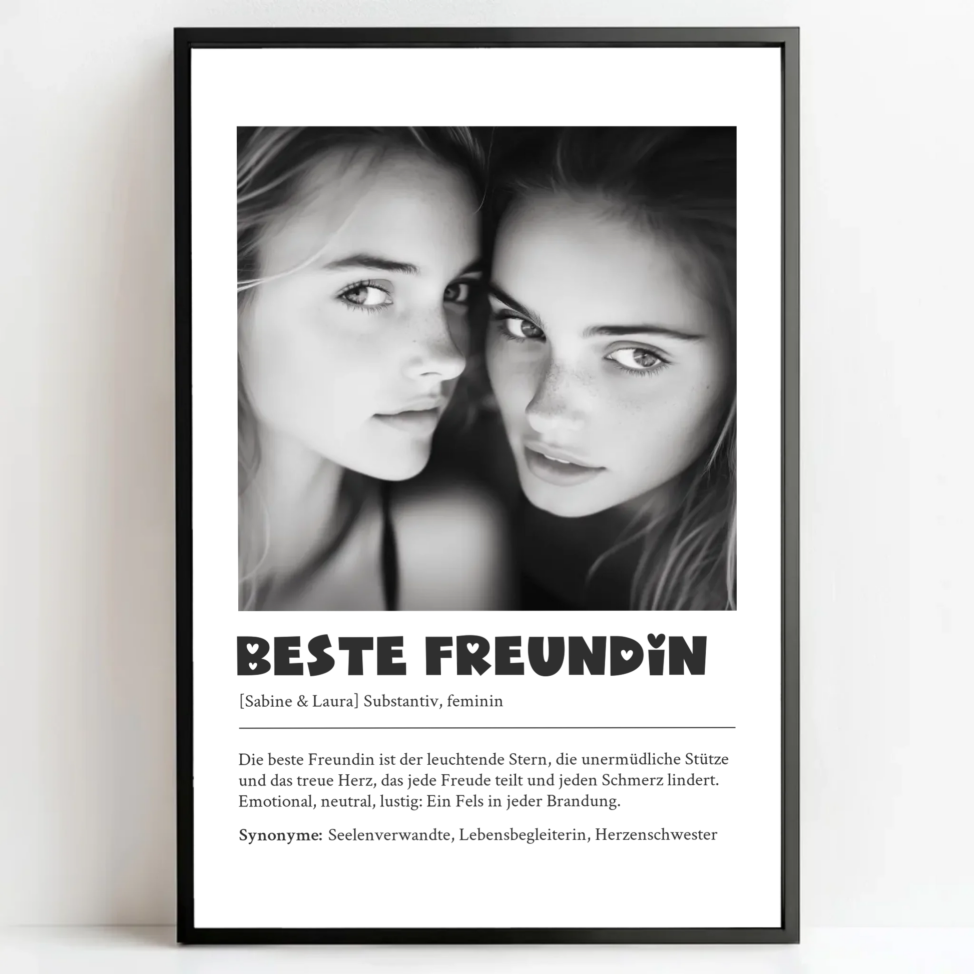 Personalisierte Poster Bilderrahmen schwarz matt 40 x 60 cm