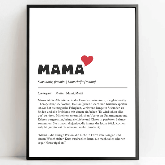 Perfektes Geschenk zum Muttertag: Dein personalisiertes Definitions Poster - posterfolio.de