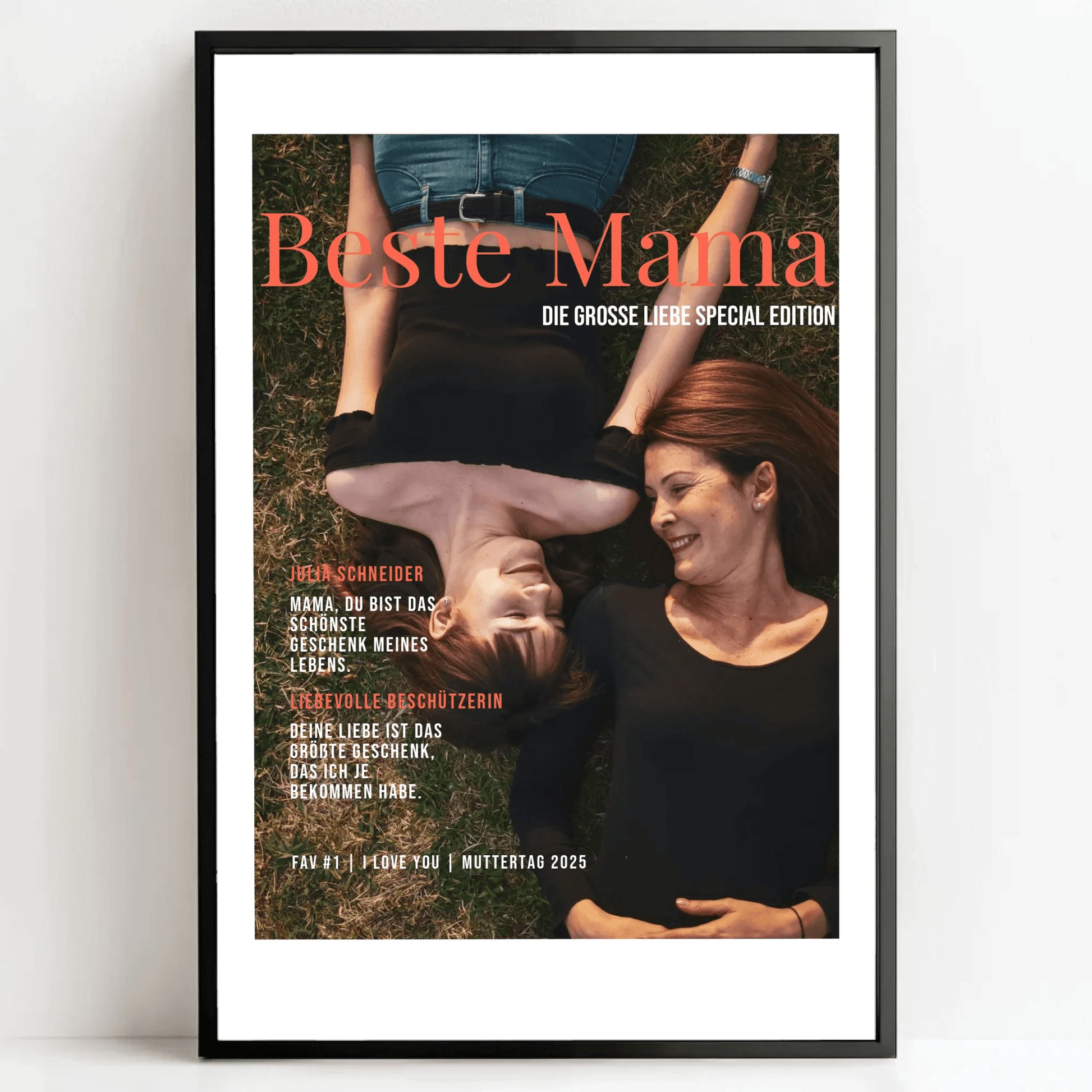 Personalisierte Poster Bilderrahmen schwarz matt 40 x 60 cm