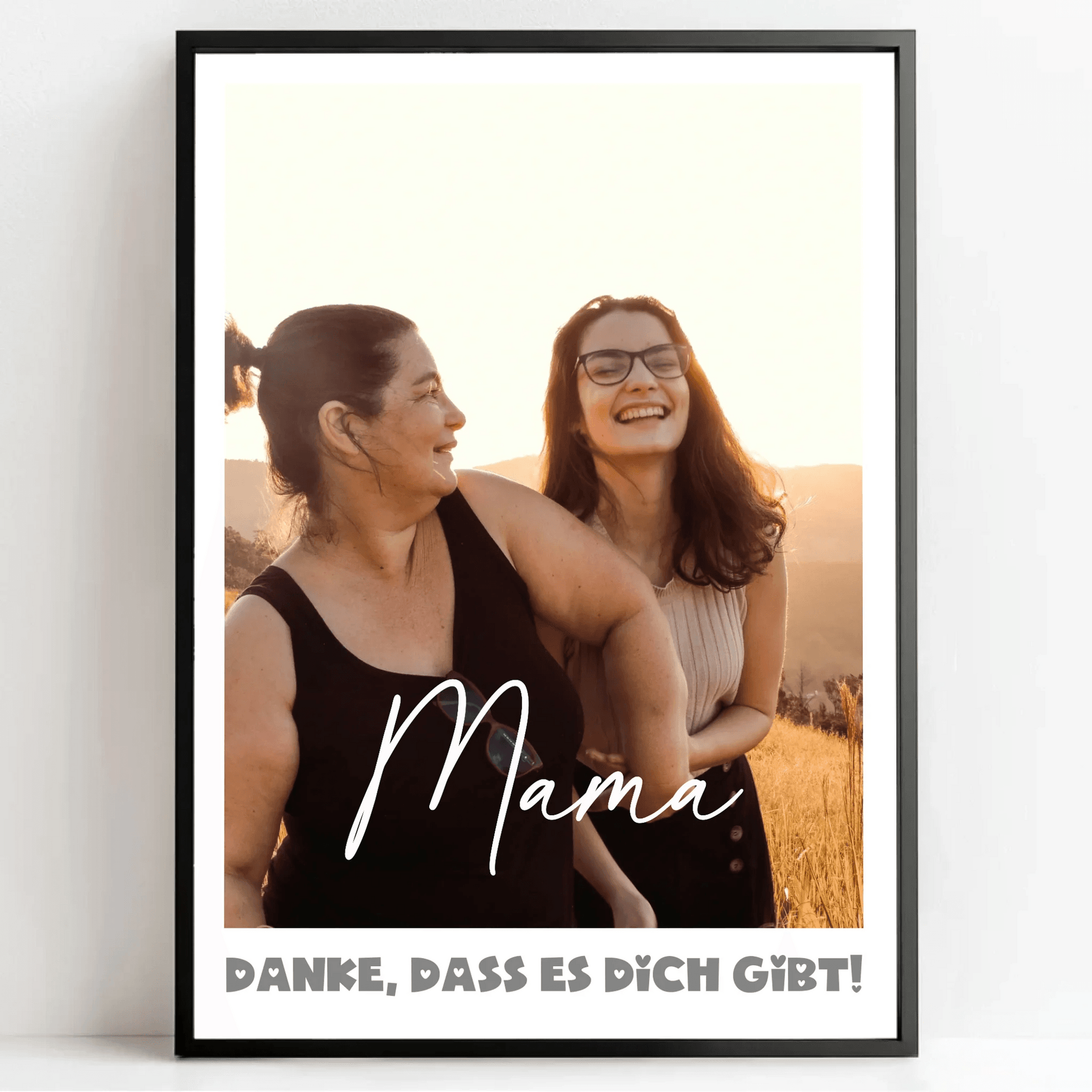 Einzigartiges Geschenk: Personalisiertes Poster mit Foto - Danke Mama - posterfolio.de