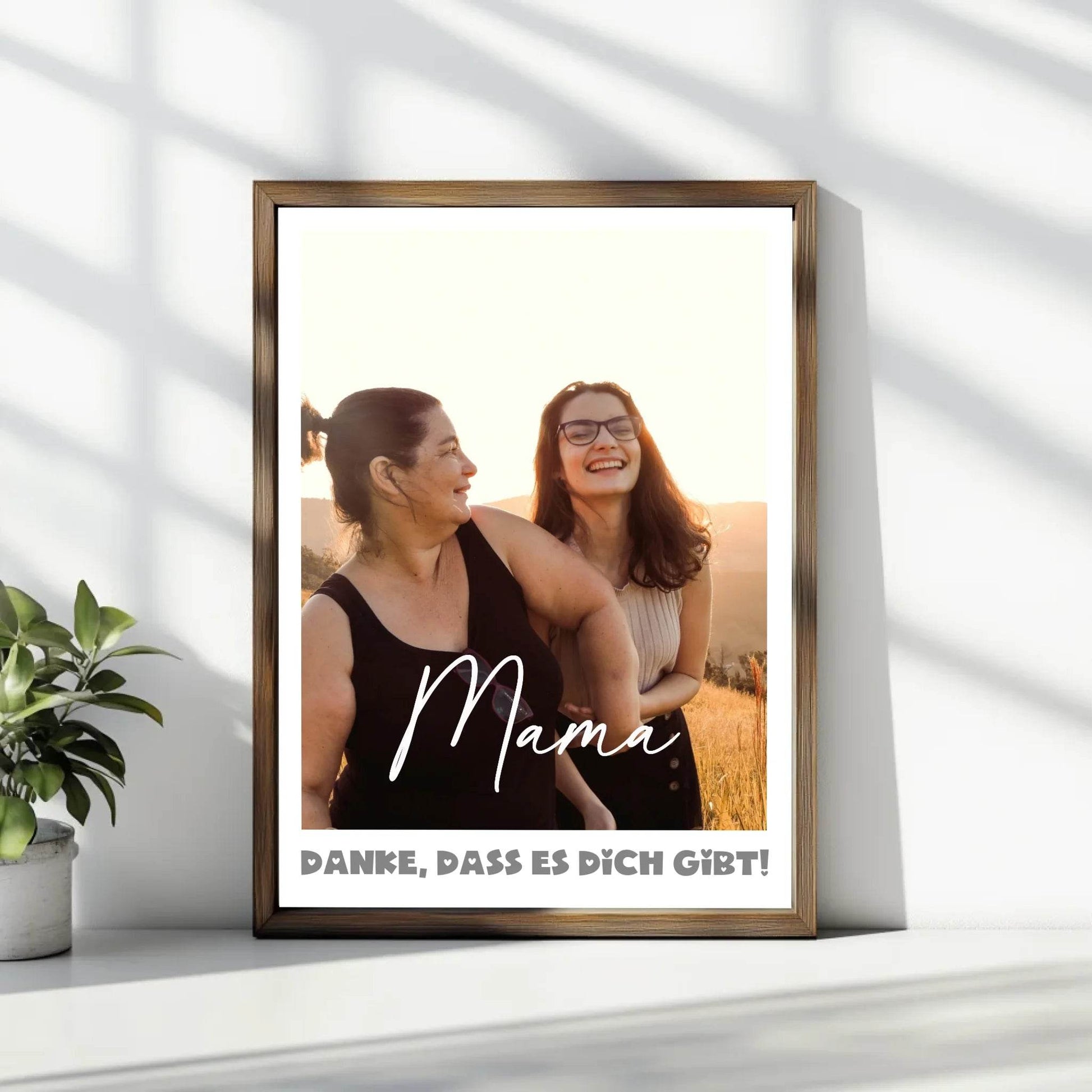 Einzigartiges Geschenk: Personalisiertes Poster mit Foto - Danke Mama - posterfolio.de