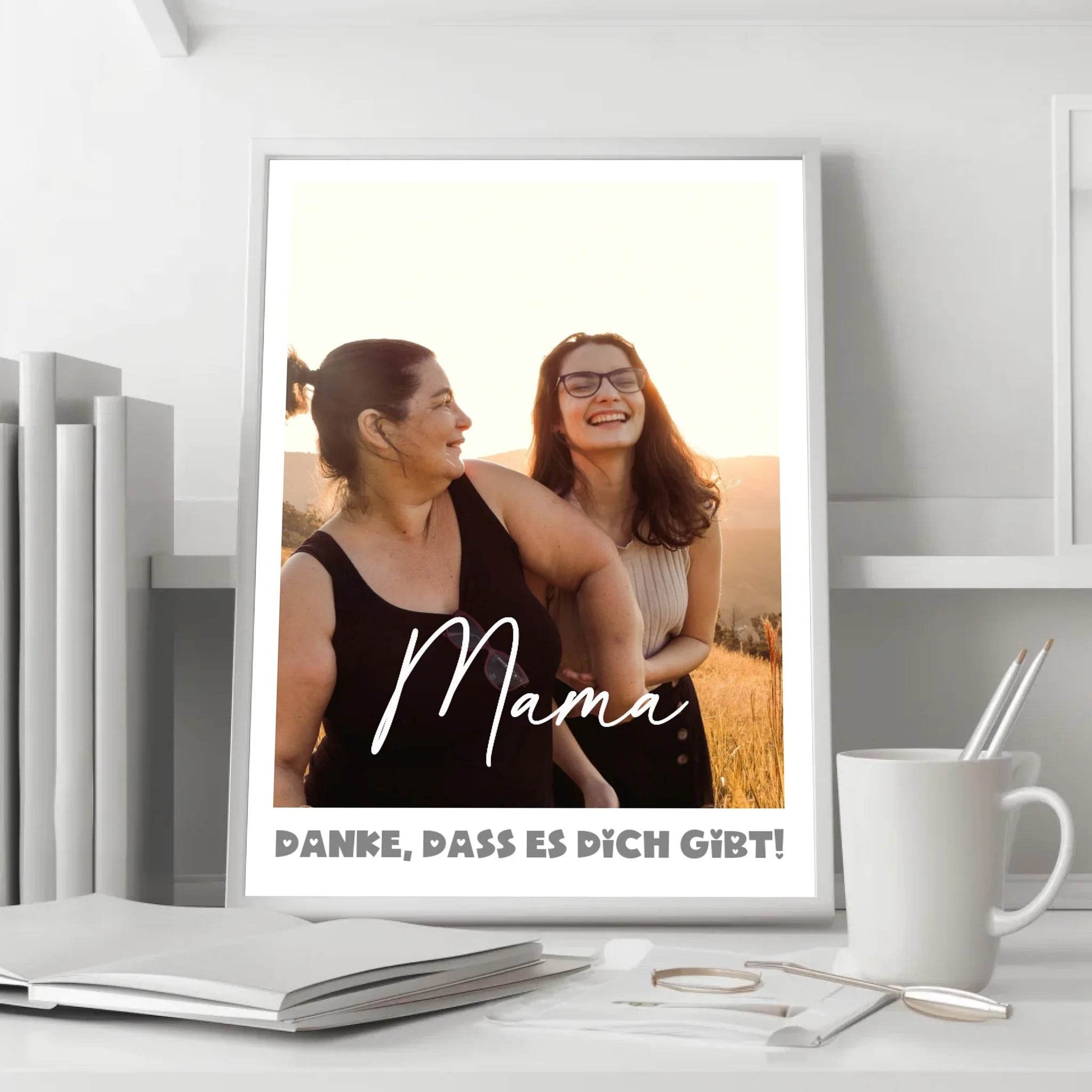 Einzigartiges Geschenk: Personalisiertes Poster mit Foto - Danke Mama - posterfolio.de