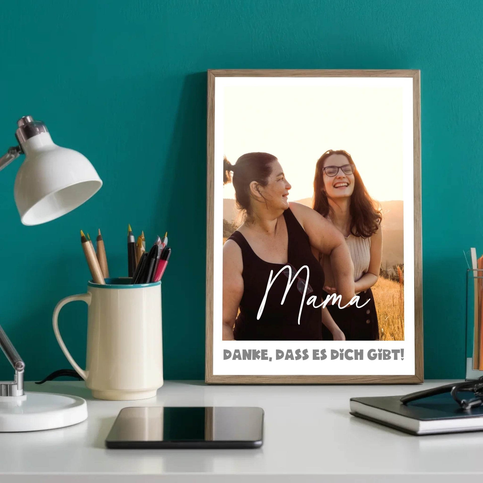 Einzigartiges Geschenk: Personalisiertes Poster mit Foto - Danke Mama - posterfolio.de