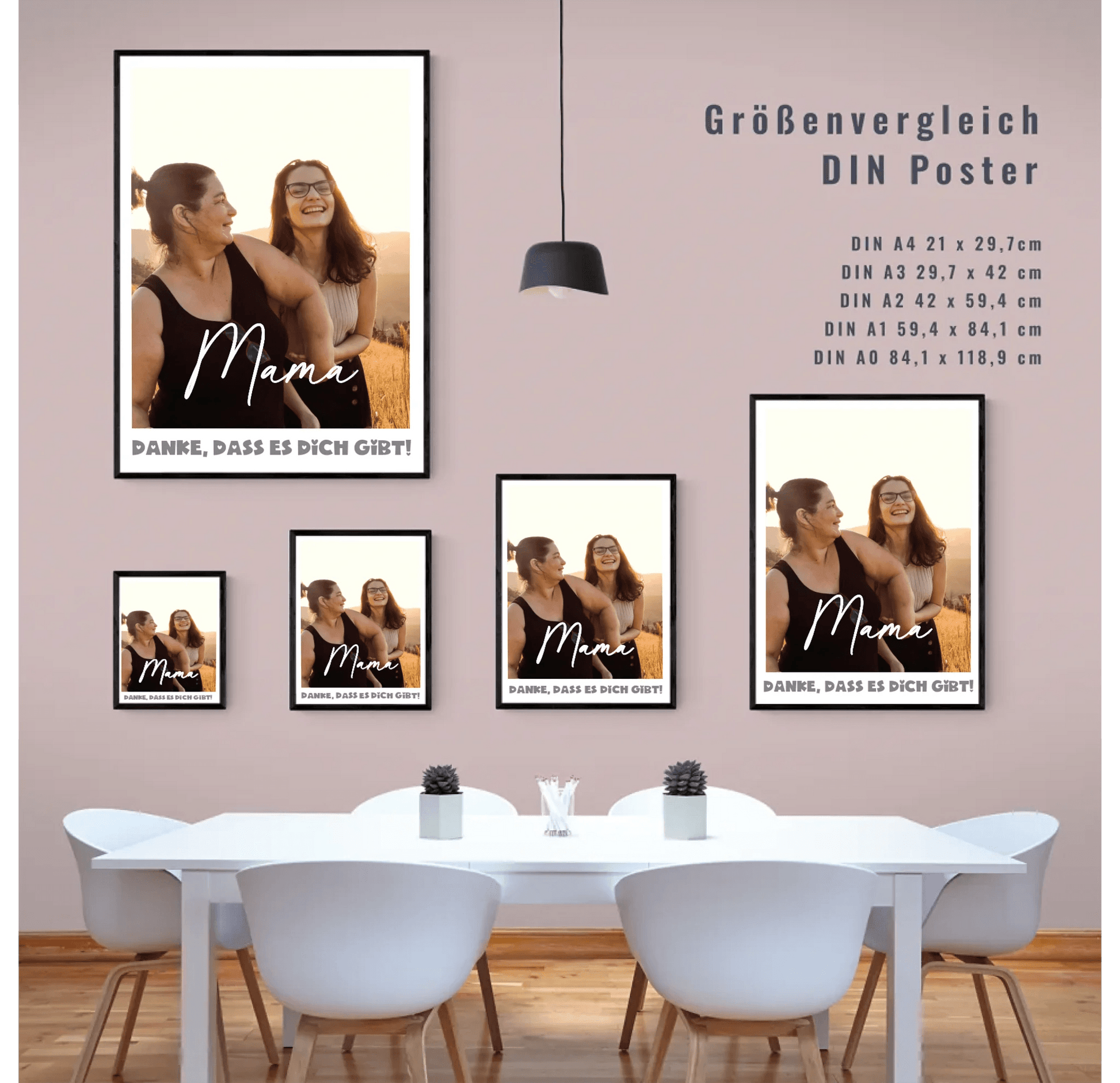 Einzigartiges Geschenk: Personalisiertes Poster mit Foto - Danke Mama - posterfolio.de