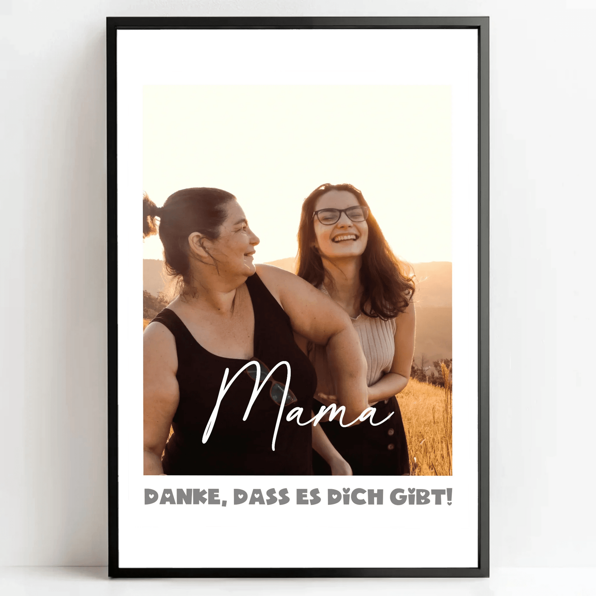 Einzigartiges Geschenk: Personalisiertes Poster mit Foto - Danke Mama - posterfolio.de