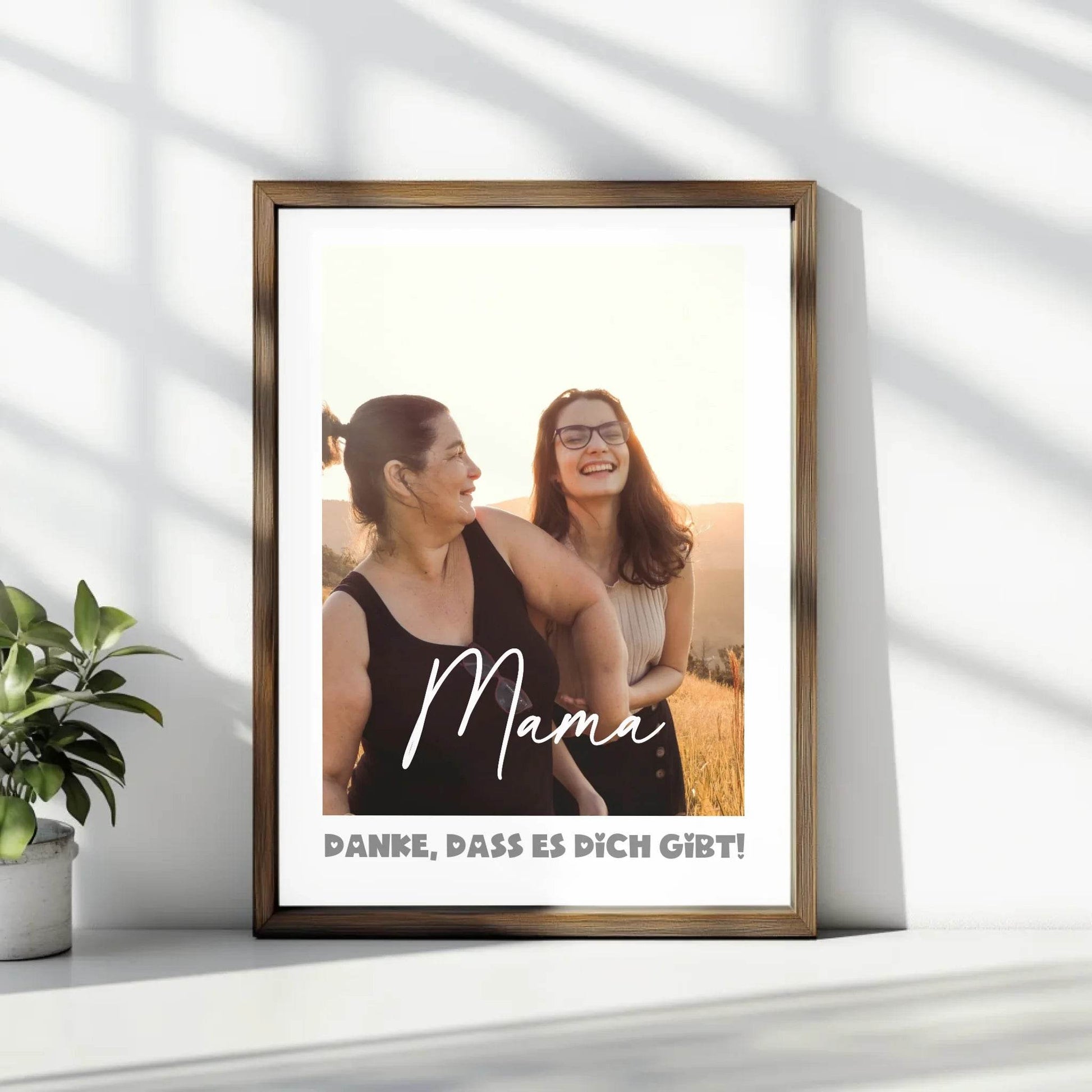 Einzigartiges Geschenk: Personalisiertes Poster mit Foto - Danke Mama - posterfolio.de