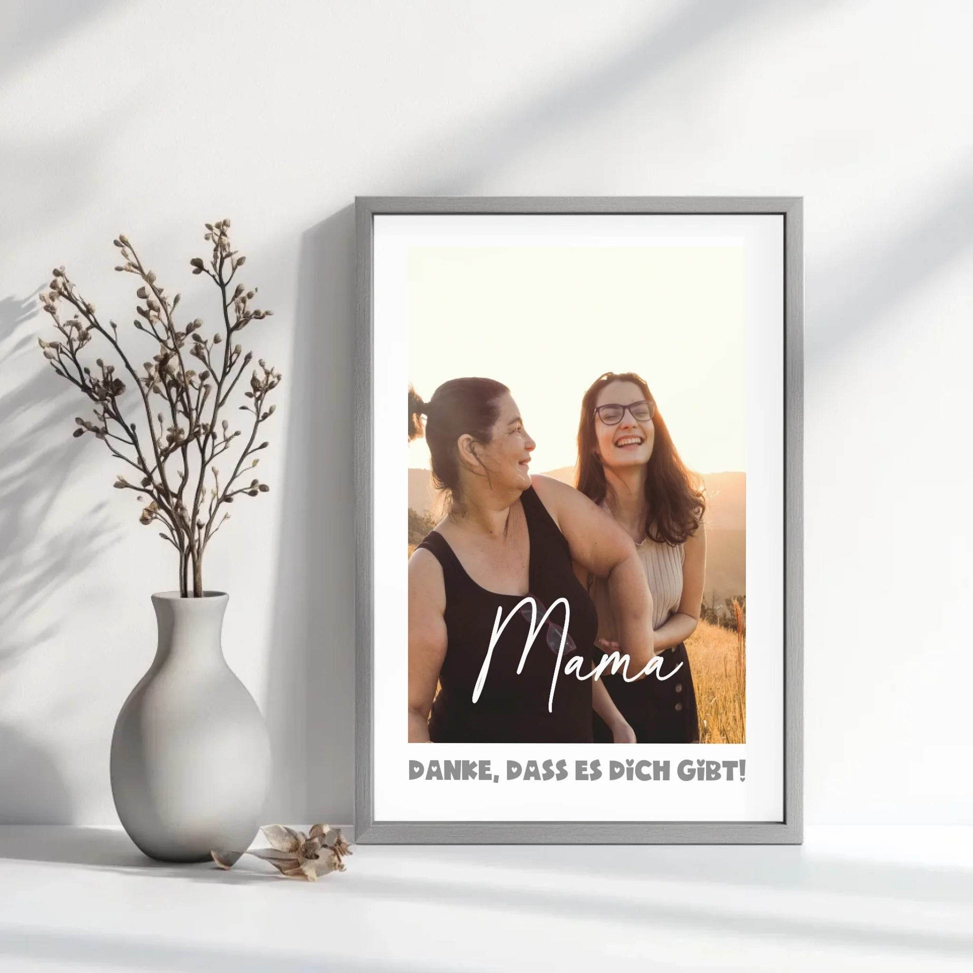 Einzigartiges Geschenk: Personalisiertes Poster mit Foto - Danke Mama - posterfolio.de