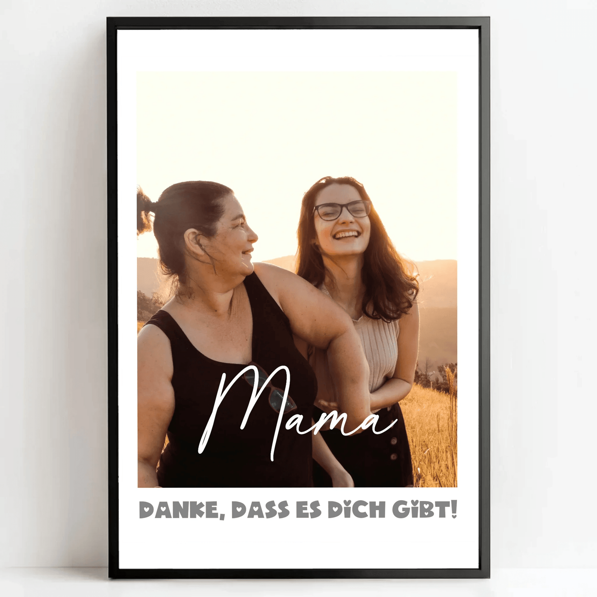 Einzigartiges Geschenk: Personalisiertes Poster mit Foto - Danke Mama - posterfolio.de
