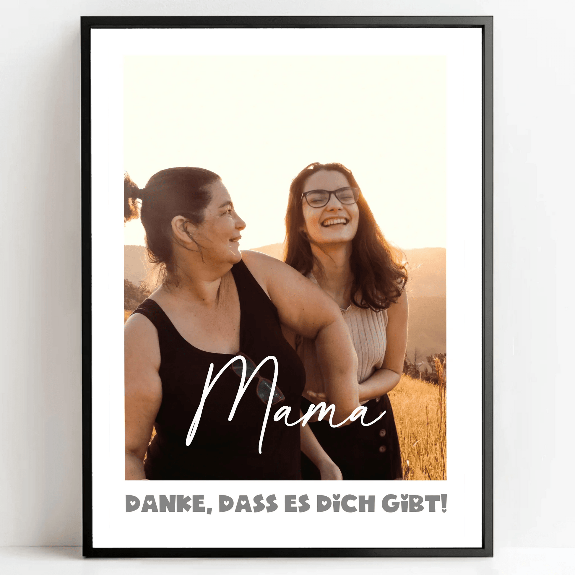 Einzigartiges Geschenk: Personalisiertes Poster mit Foto - Danke Mama - posterfolio.de